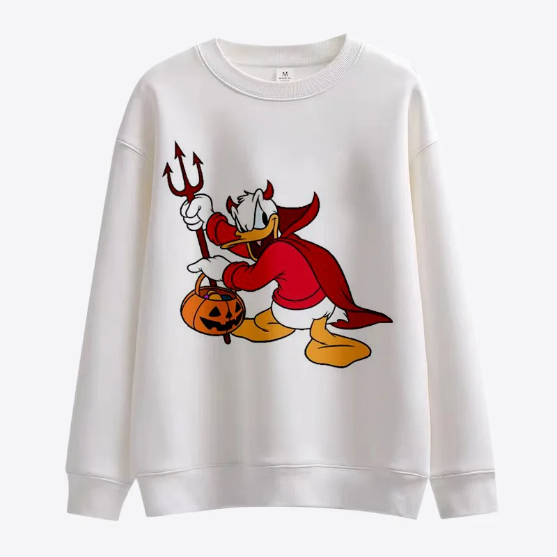 Fall 2022 Horror Halloween Disney Brand Stitch and Mickey Minnie Crew Neck Casual Sweatshirt Men\'s Pullover Long Sleeve Top