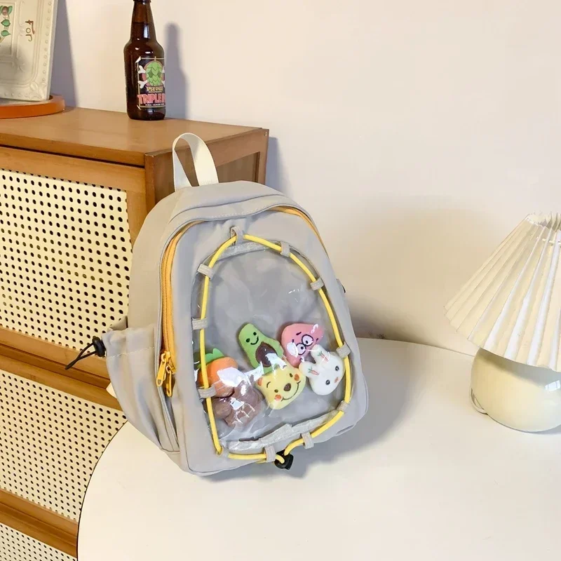 

Contrasting Colors Backpacks Zipper Fashion Mini Cute Ladies Bags on Sale 2024 High Quality Transparent Casual Backpacks