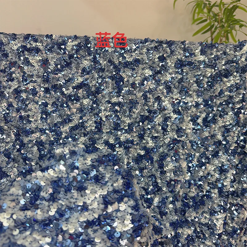 6 Colors Blocking Embroidered Material Accessories Evening Party Gown Heaped Sequin Mesh Wedding Dress Fabric