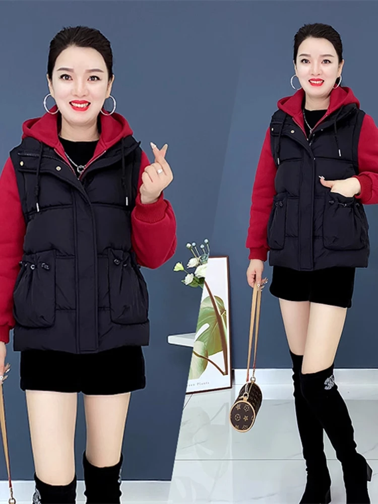 เสื้อแจ็คเก็ตผ้าฝ้ายทรงเข้ารูปแฟชั่นสำหรับผู้หญิง เสื้อกันหนาวสไตล์เกาหลี แขนยาว ซิป พร้อมกระเป๋าถือ