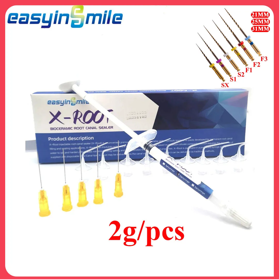

Биокерамический герметик для корневых каналов Easyinsmile X-Root, композитный материал для эндодонтического пломбирования 0.2г, файлы Endo X-pro gold