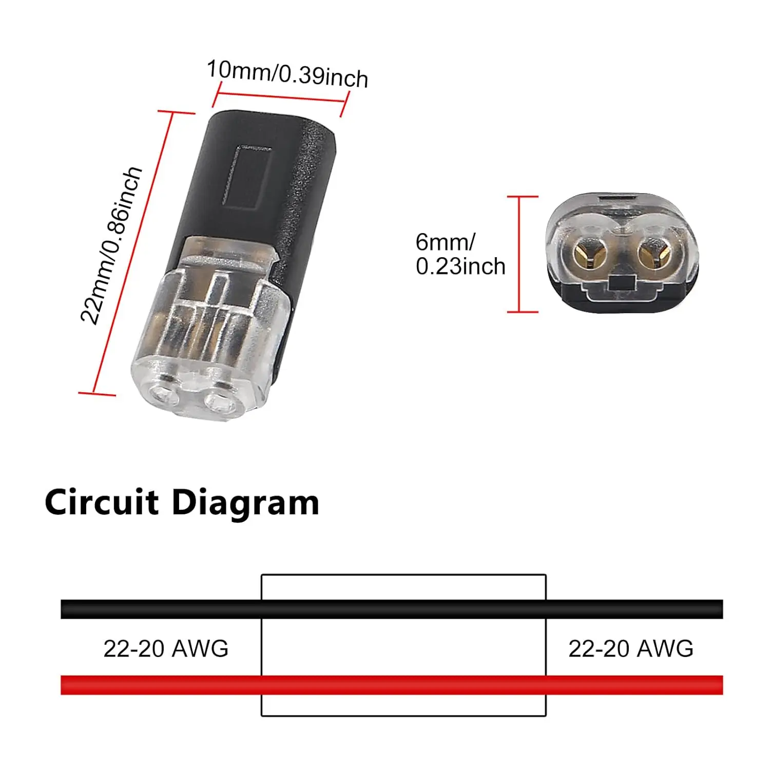 50pcs 2 Pin 2 Way Universal Compact Wire Terminals No Wire-Stripping Required Wire Connectors Quick Splice Wire Wiring Connector