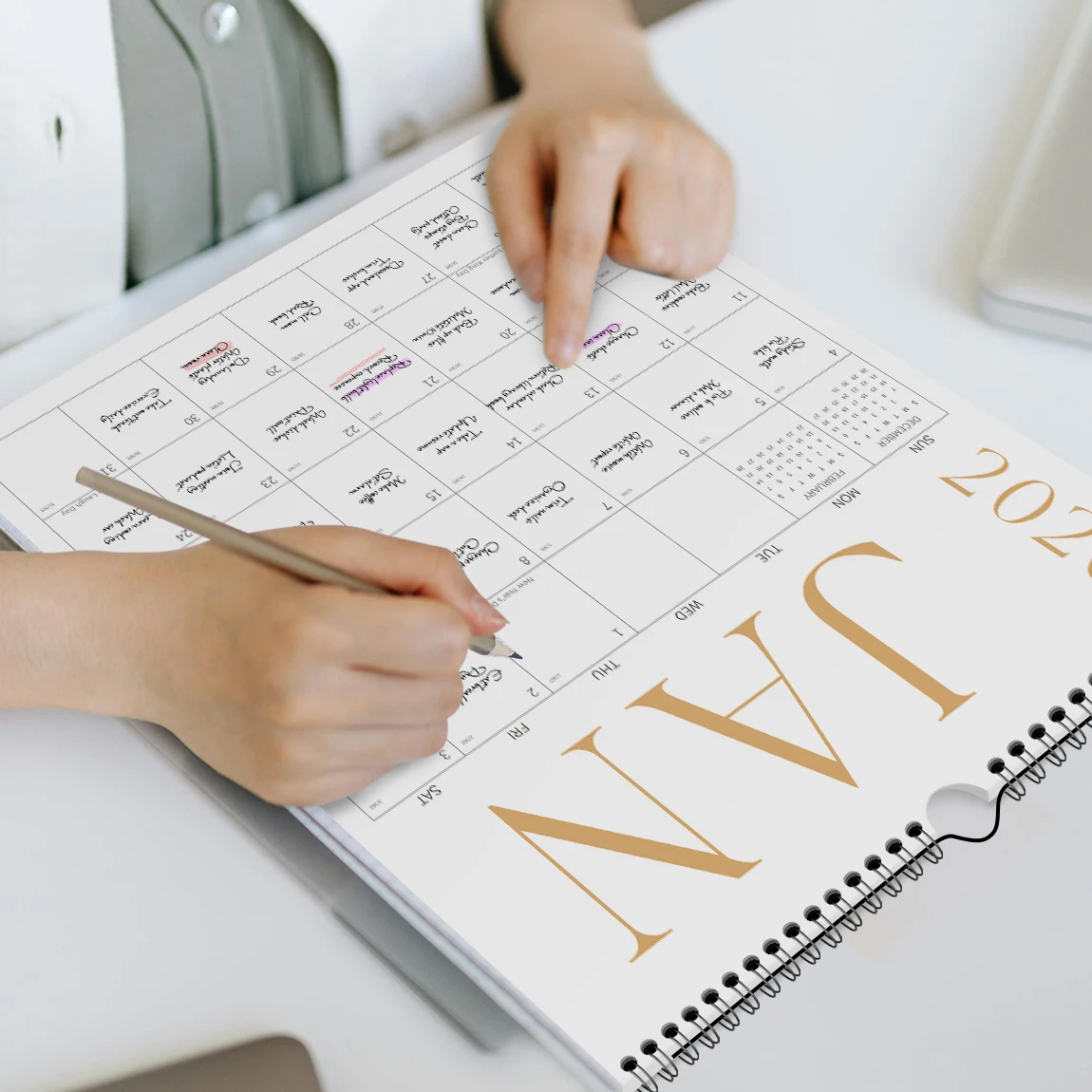 

Jan.2026 - Jun.2027 Minimalist Calendar, Horizontal Wall Calendar, 18-month of Up-to-date Dates, Can Be Hung, Monthly Planning