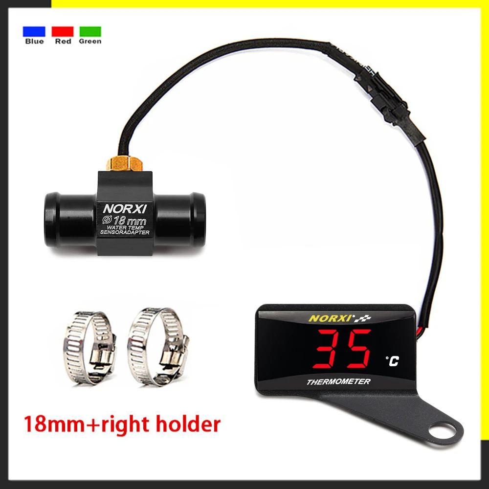 koso Digital Motorcycle Thermometer Racing Scooter Green LED digital display sensor FOR Water temperature gauge