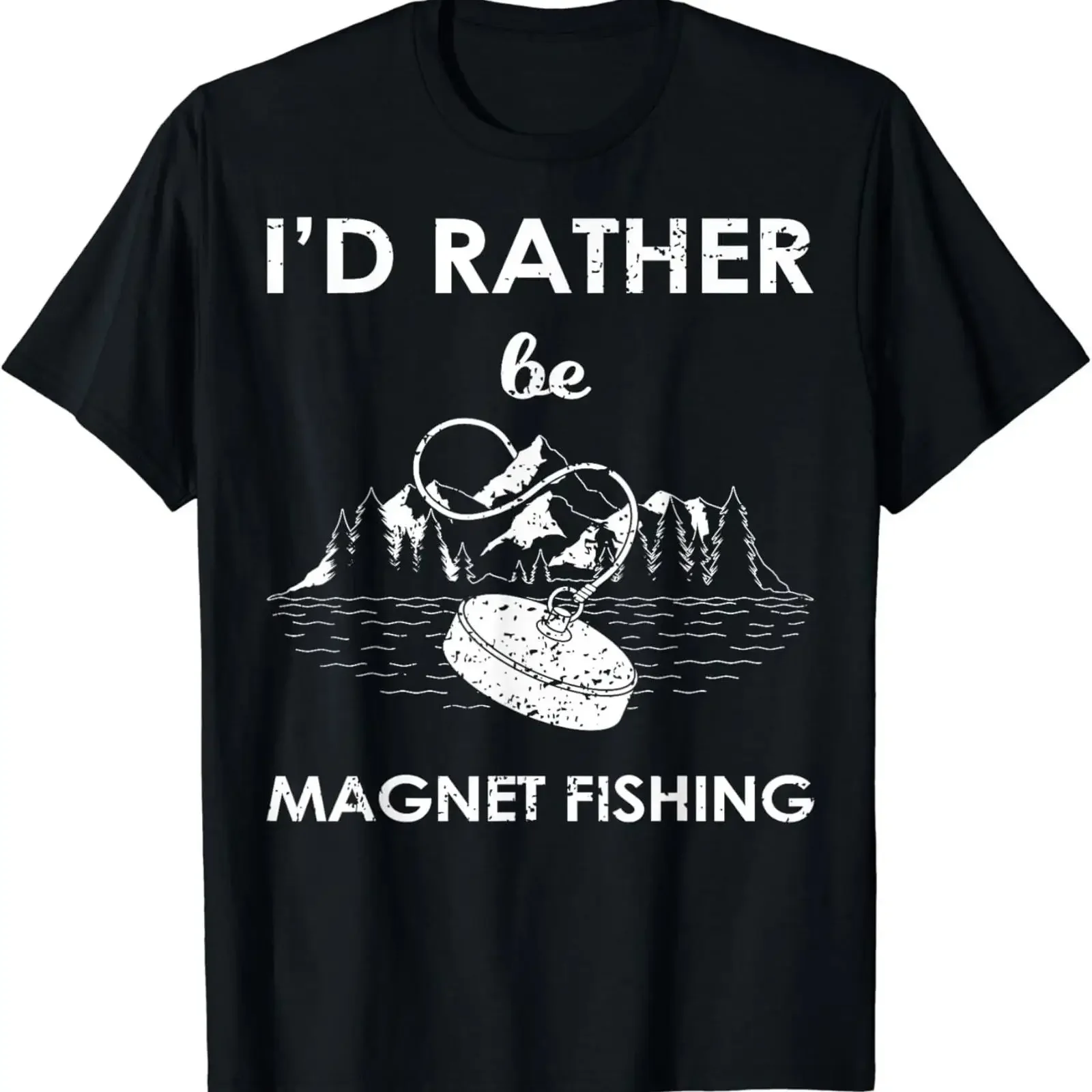I'd Rather Be Fishing T Shirt Magnet  vintage Washed designer clothes Casual Breathable Stylish Unisex fashion Comfortable