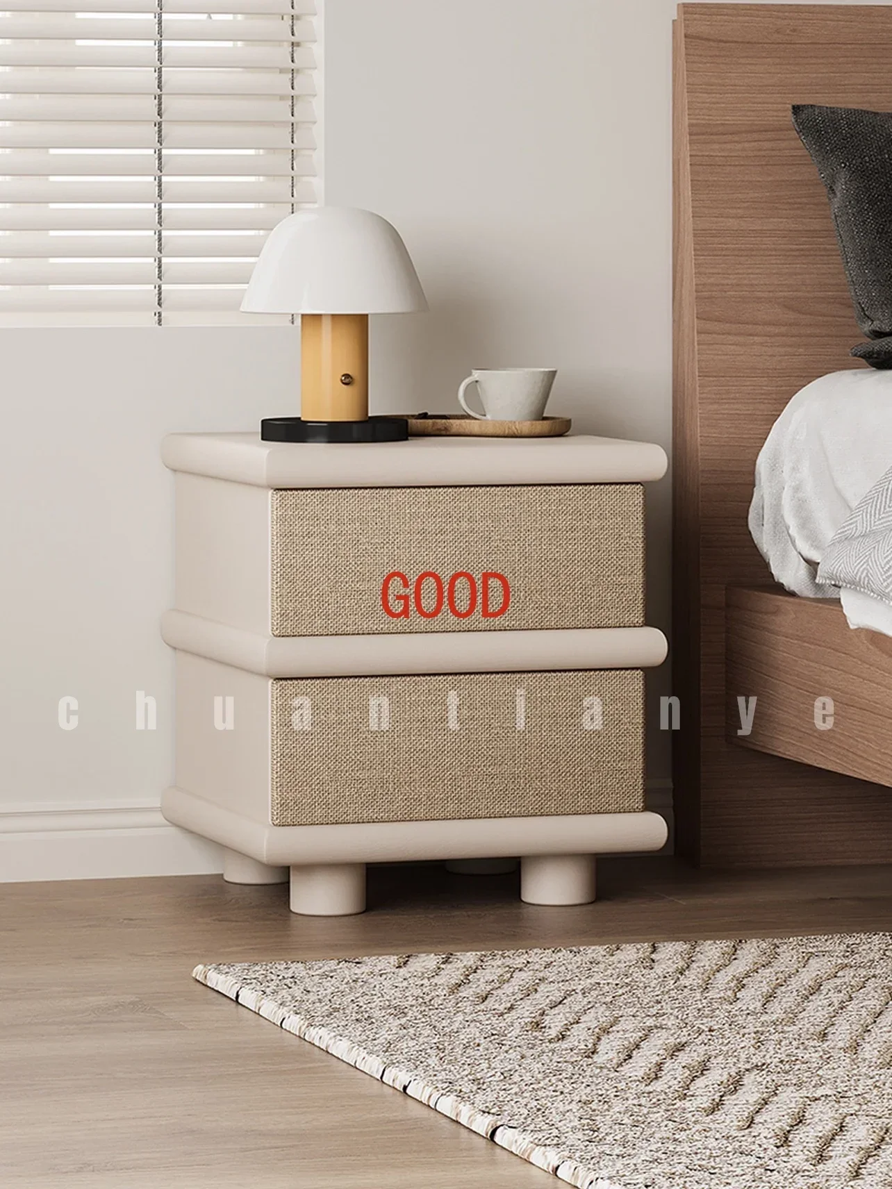 Armário Windside de celebridade da Internet creme Armário de armazenamento