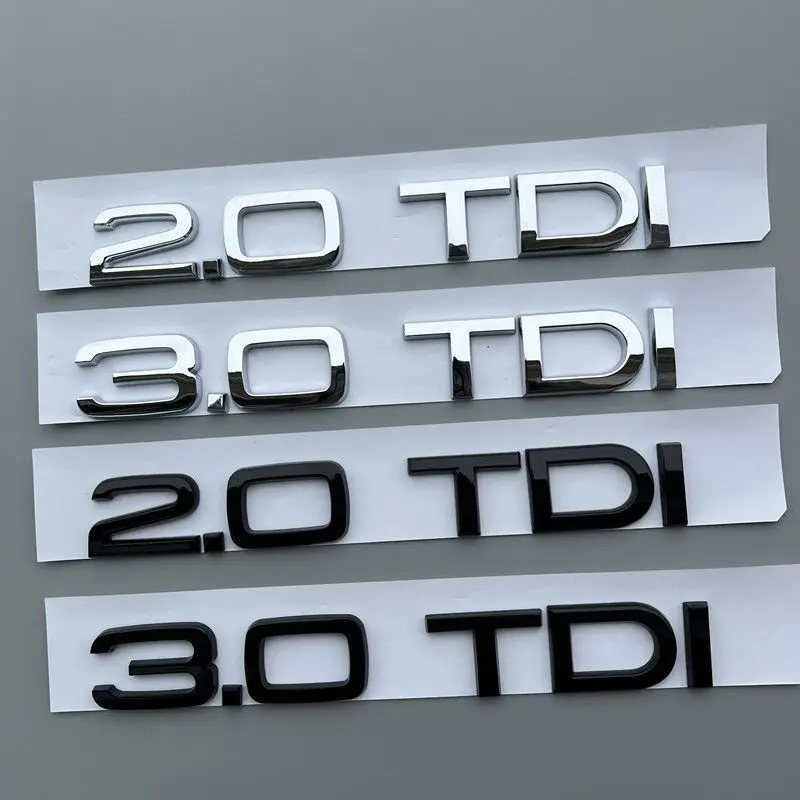 Car Trunk Sticker 3D ABS Black silver 2.0 2.5 3.0 4.0 5.0TDI 30 35 40 45 50 55 TDI For Audi A1 A3 A4 A5 A6 A7 A8 Q2 Q3 Q5 Q7 TT