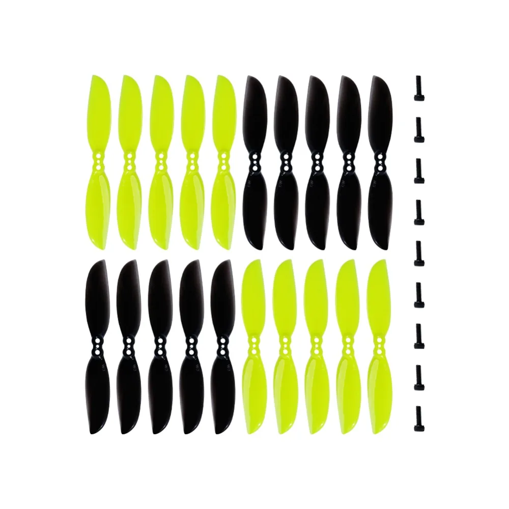NEW 20PCS/10Pairs LDARC 75mm Racer 2-Blade Propeller CW CCW 1.5 Mounting Hole Prop For AK123 1103 1105 Motor RC Racing Drone