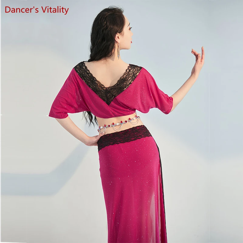 Belly Dance Costumes Set for Women Belly Dancing Top+long Skirt 2pcs Performance Suit Clothes Female Oriental Practice Outfit