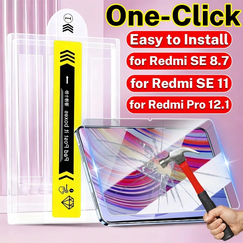 

Безыпылезащитные пленки для экрана Xiaomi/Redmi Pad Pro 12,1 дюйма, закаленное стекло, простая установка пленки для Redmi Pad SE 8,7/11 дюймов