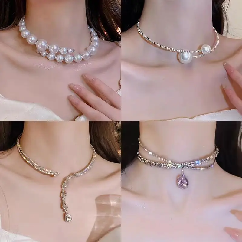 

Ele Irregular Pearl Nelace Women's Faionable Versatile Clavicle Chain Jewelry Luxury Sensation Accory