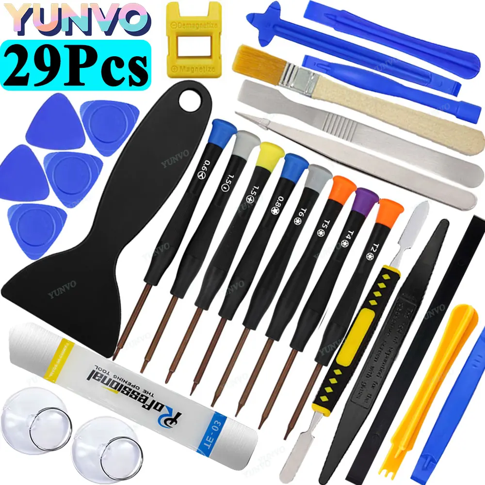 29Pcs in 1 Mobile Phone Repair Tool Kit, Precision Opening & Prying Tools Set for iPhone Samsung Xiaomi Tablet Screen Disassembl