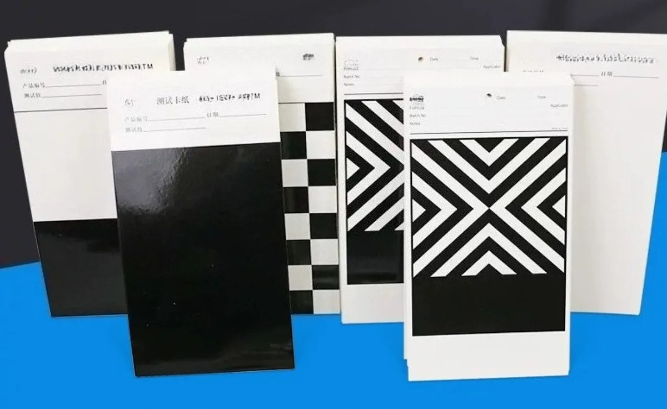 100pcs Opacity Test Card Black White Reflectivity Test Paper Diagonal Grid Coating Drawdown Card