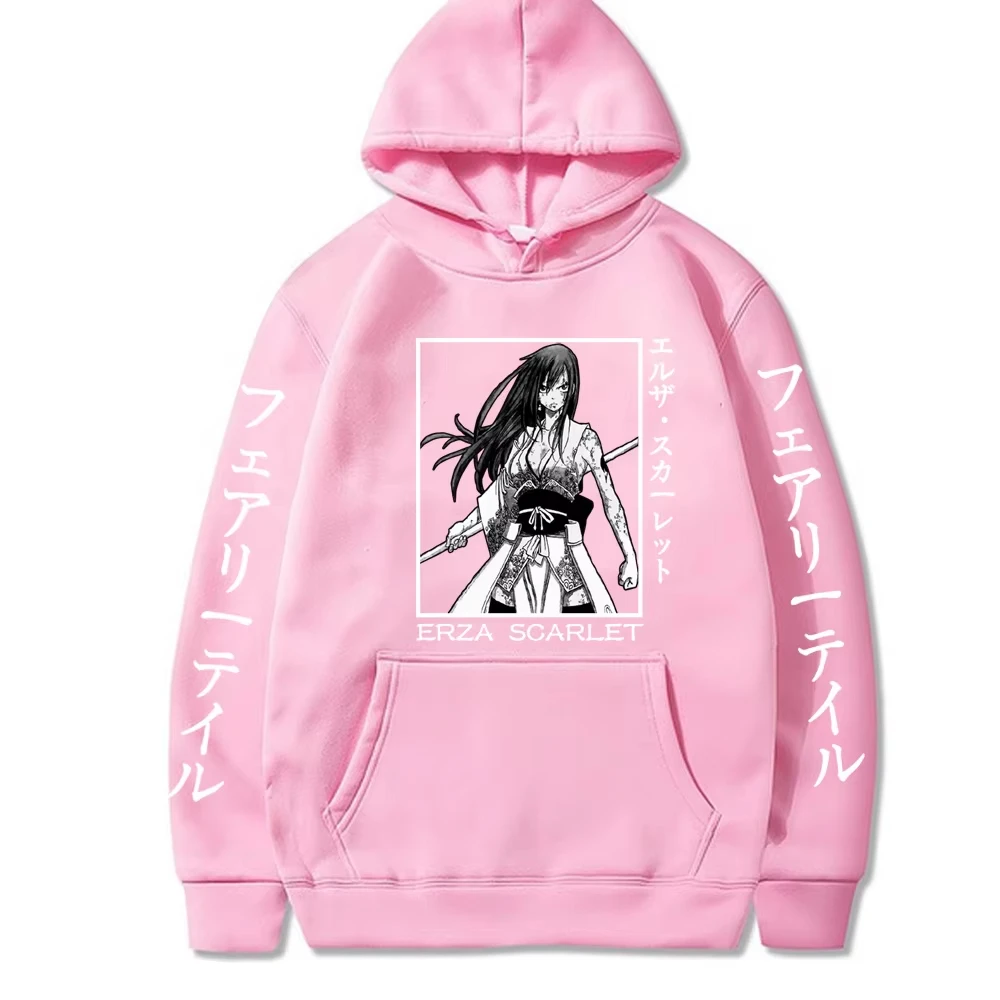 حار أنيمي الجنية الذيل طباعة ارزا القرمزي المطبوعة مقنعين الرجال النساء العصرية هوديس حجم كبير بلوزات Harajuku الذكور الشارع الشهير