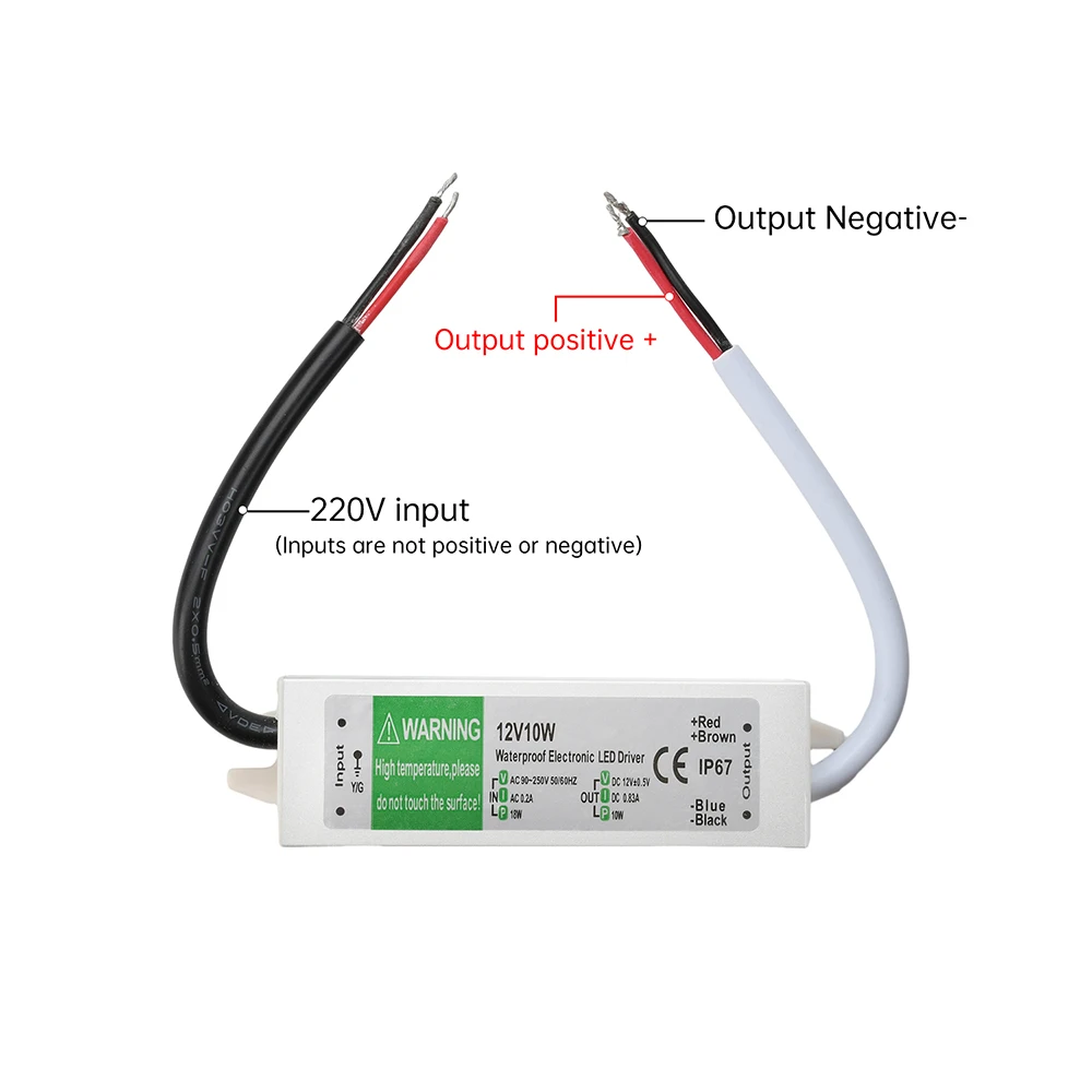 AC 90~250V To DC 12V Voltage Inverter LED Power Driver 10W 15W Waterproof LED Light Switching Power Module