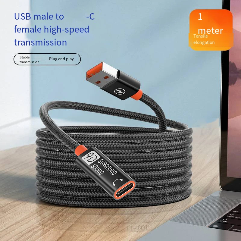 High Speed USB 3.0 To Type-C Extension Cable Male To Female Laptop OTG Adapter Cord High Speed 6A Extension Wire