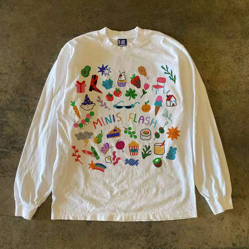 

Универсальный лонгслив из плотного хлопка (300 г) в стиле 90-х годов Гонконга, свободного кроя, унисекс, для мужчин и женщин