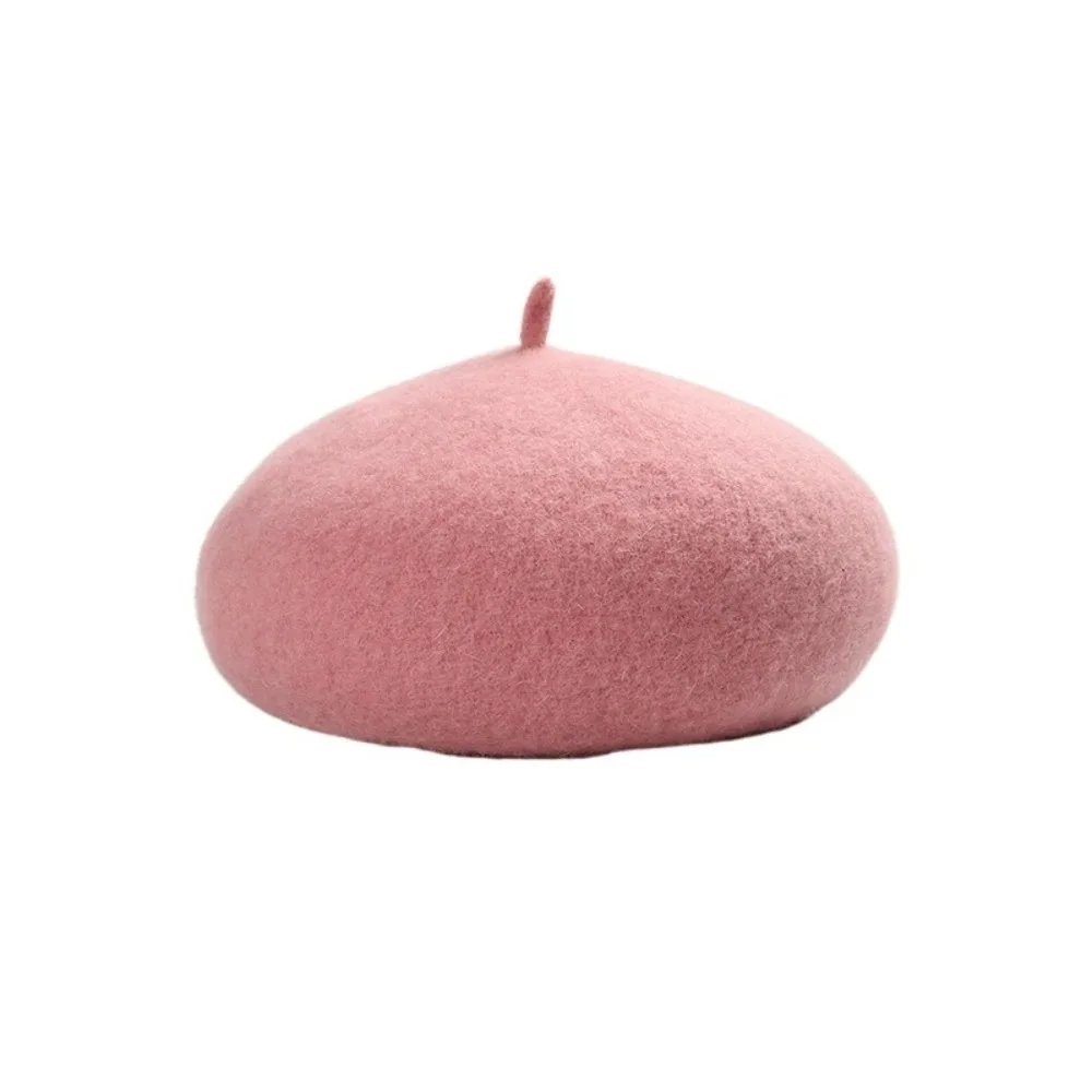 

Vintage Cloud Women Wool Berets Plush Keep Warm British Beanie Hat Elastic Korean Style Artist Hat Girls