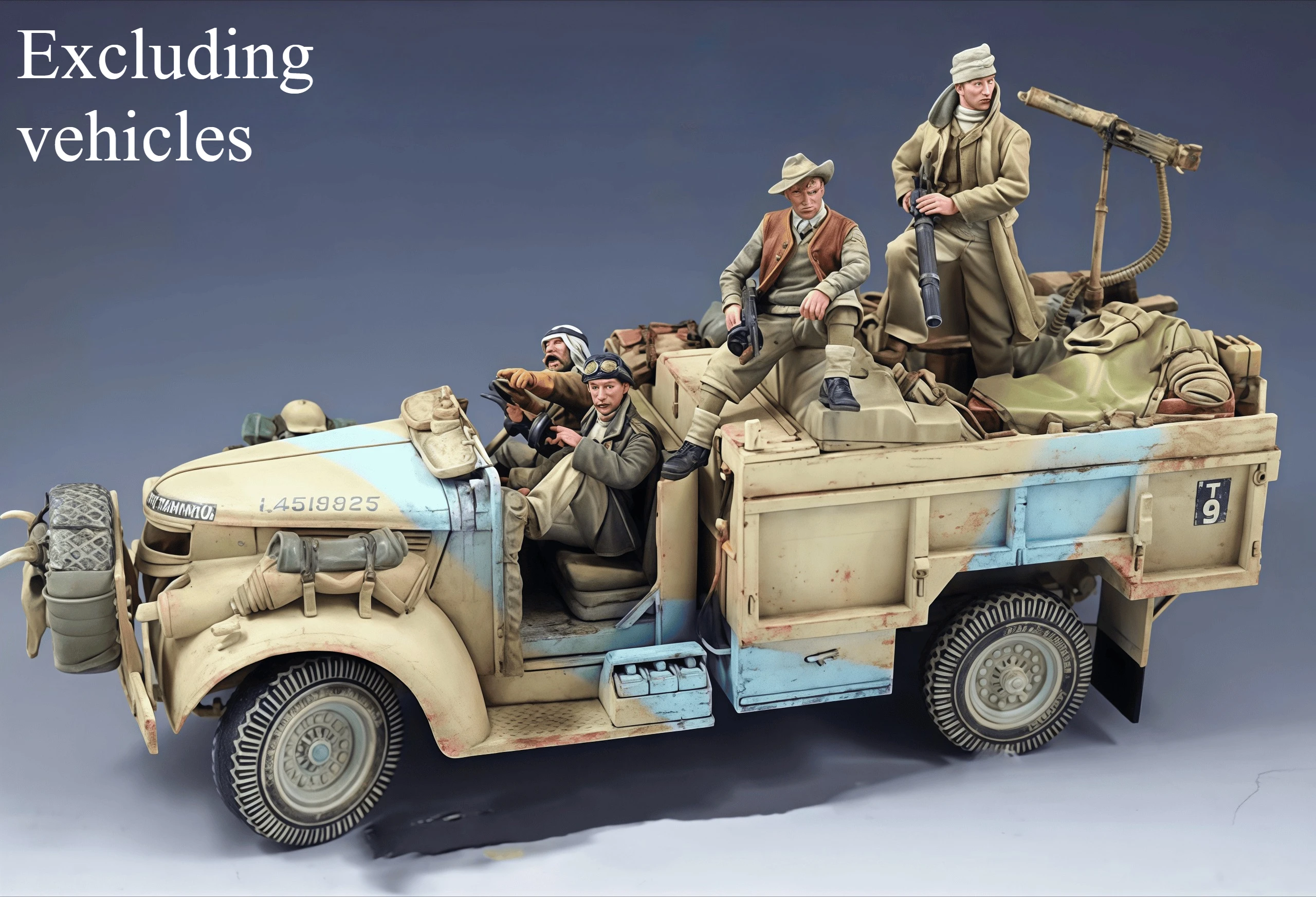 【セール中】1/35 レジンモデル組み立て砂漠パトロールチーム 4 人モデル Gk 未塗装組み立てが必要