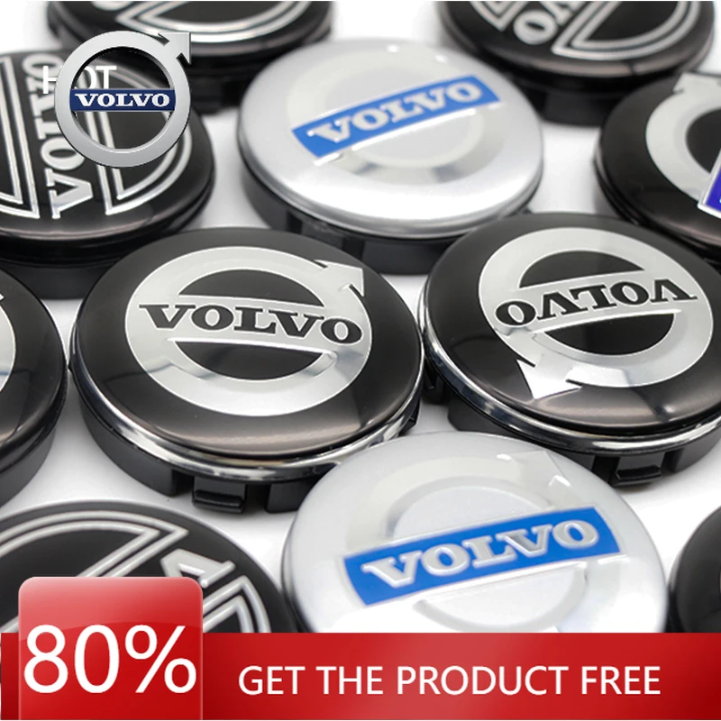 

2026 Hot For VOLVO 4Pcs/Set 64mm Volvo Hub Badge Car Wheel Center Cap For Volvo XC60 V70 S60 XC90 S80 V40 XC70 V50 Hub Cap Decor