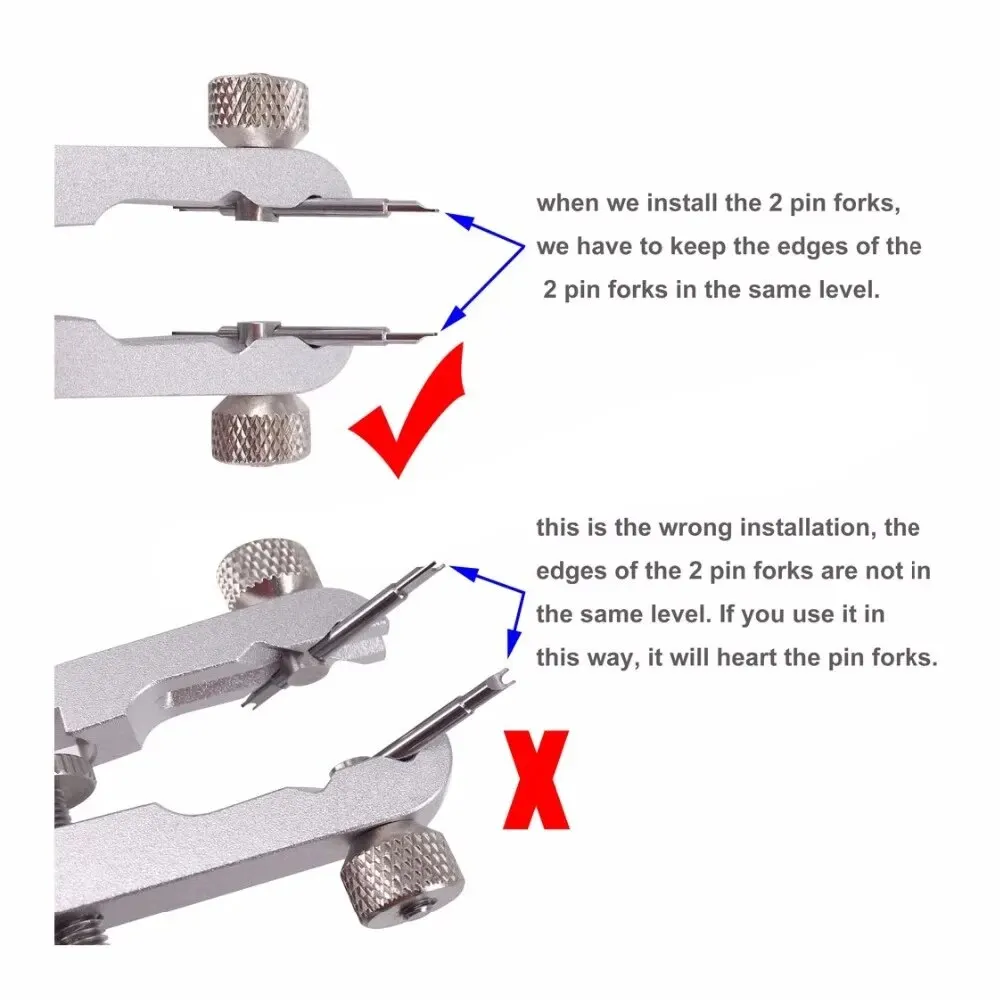 Watch Band Remover Plier 6825 Spring Bar Watch Strap Aluminum Alloy Repair Removing Tool V-Shaped Adjuster Plier Repair Tool