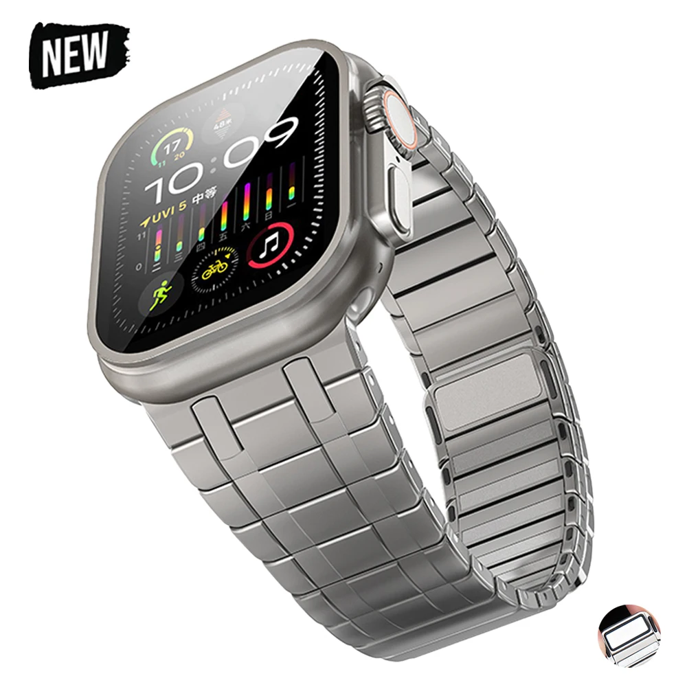 Bracciale in titanio di lusso per Apple Watch Ultra 2 49mm 9 8 7 45mm 42mm 44mm cinturino da uomo per Iwatch Series se 6 5 4 3 cinturino