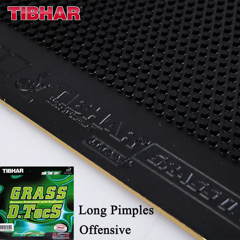 

TIBHAR Table Tennis Rubber GRASS D.TECS OX/with Sponge Long Pimples Offensive German Green Ping Pong Rubber Sheet ITTF Approved