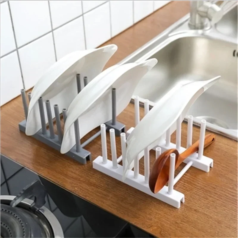 Kitchen Organizer Pot Lid Rack Spoon Plate Holder Shelf Cooking Dish Tray Rack Stand Home Kitchen Accessories Storage Racks