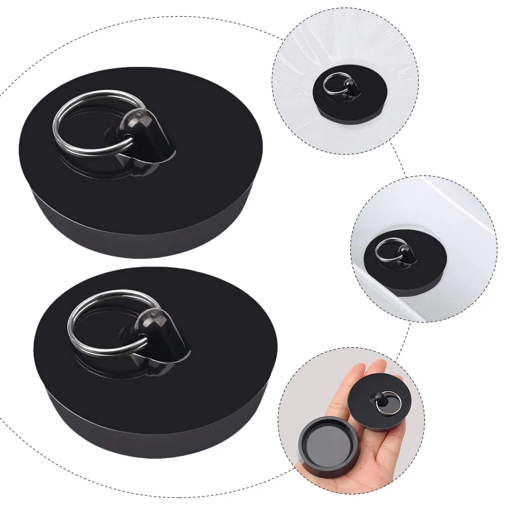 

2 pcs Suction Drain Bath Plug Pvc Kitchen Bathroom Drainage Bathtub Stopper Durable Tub Plug Laundry Sink Accessory Household