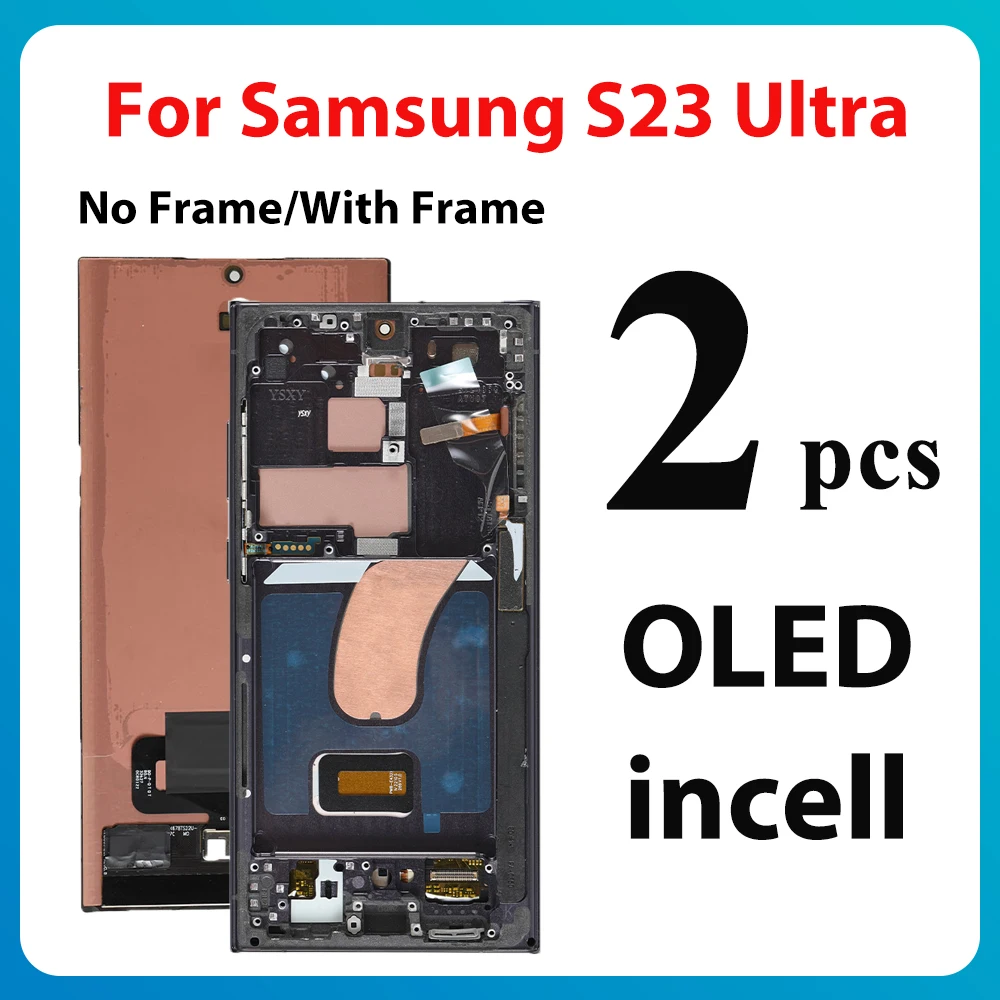 2PCS Wholesale OLED LCD Display For Samsung Galaxy S23 Ultra S918B/E  S918U/W No Dead Pixel Replacement Touch Screen with Frame