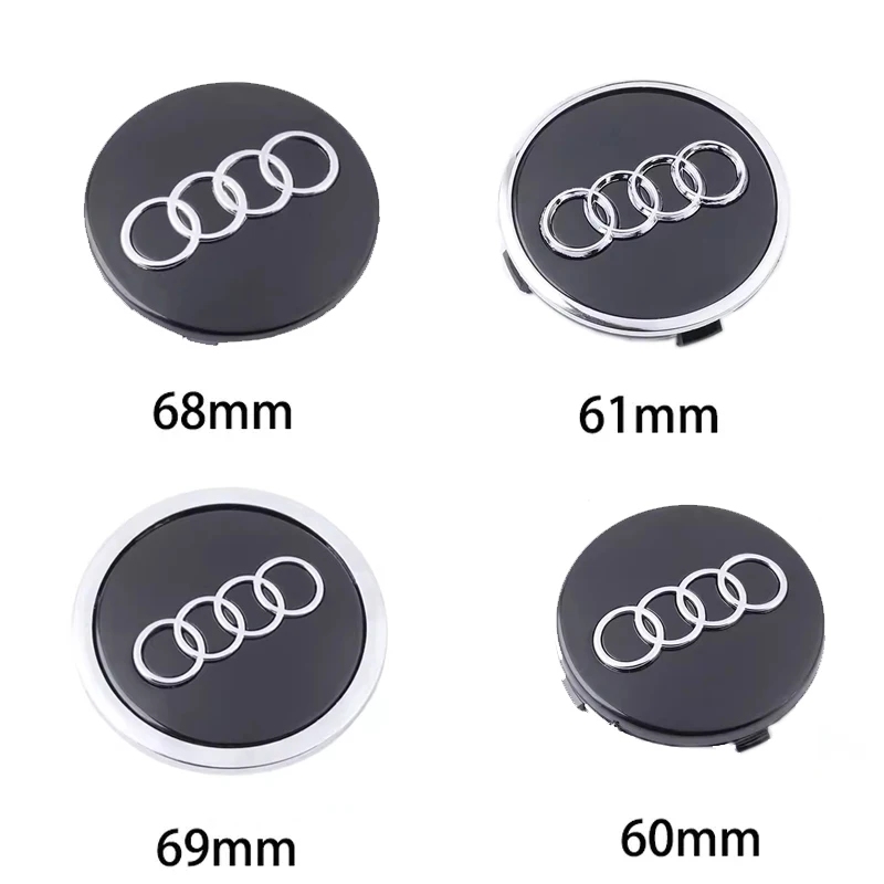 4Pcs 60/61/69mm Car Wheel Center Hub Caps Badge Rim Cover Decoration For Audi A1 A2 A3 A4 A5 A6 A7 A8 S3 S6 Q3 Q5 Q7 Accessories