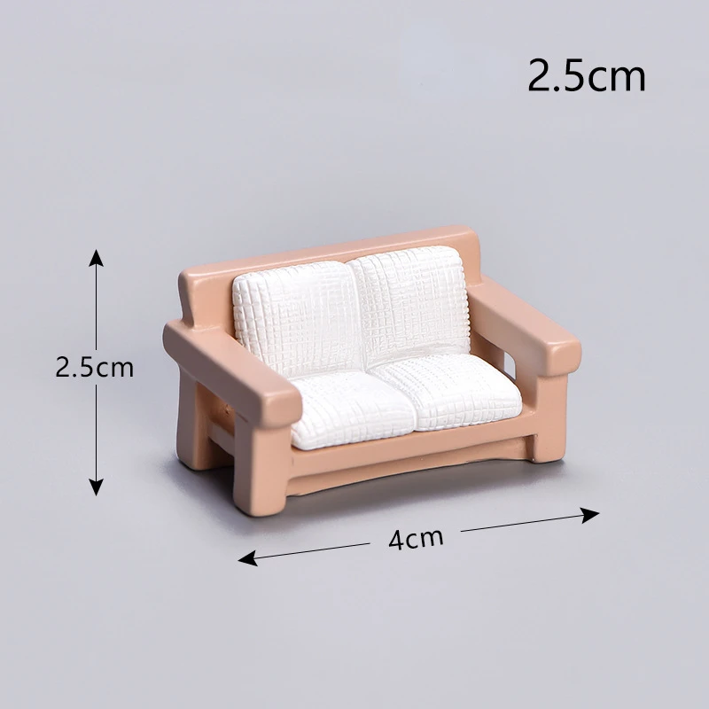 Petit canapé et tabouret miniatures, meubles de simulation, modèle de chaise, micro eau, café, bonsaï, ornements de paysage, courses, décoration de