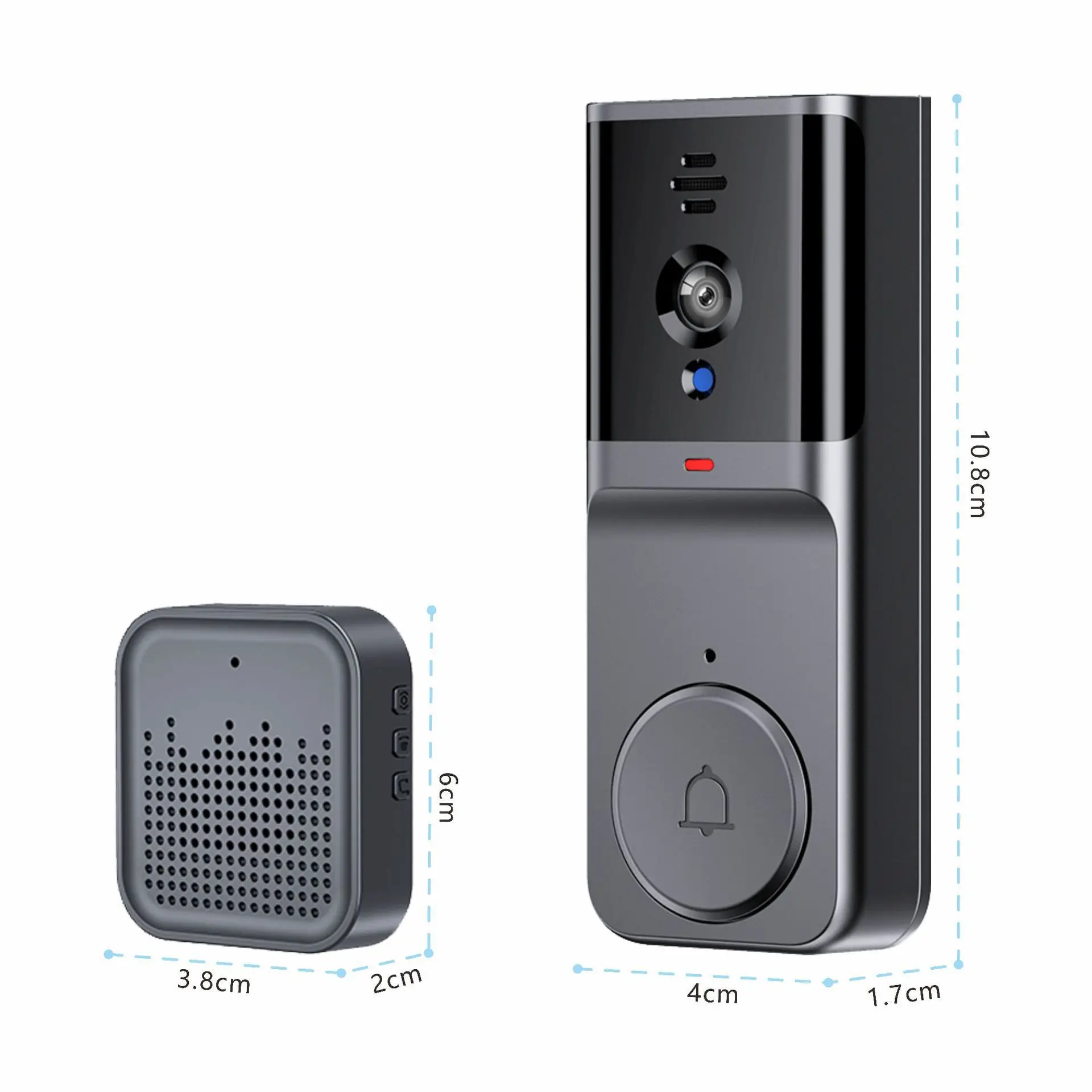 

Low Power Consumption WiFi Smart Video Doorbell - Two-Way Audio Surveillance Waterproof Base Cloud Storage Home Security Cam