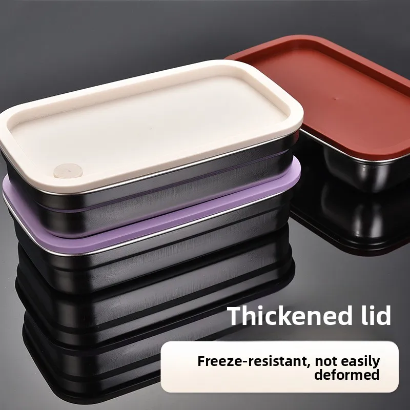 Korean Style Stainless Steel 304  Keeping Lunch Box Rectangle Shape Pickle Sealed Snack Refrigeration Lunch