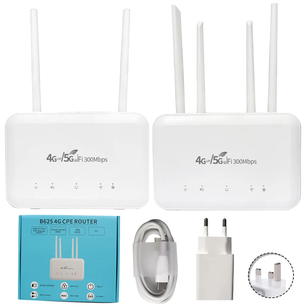 4G LTE موزع إنترنت واي فاي مودم راوتر مع فتحة للبطاقات SIM 300Mbps لاسلكي موبايل واي فاي هوت سبوت أجهزة التوجيه DNS VPN هوائيات عالية الكسب