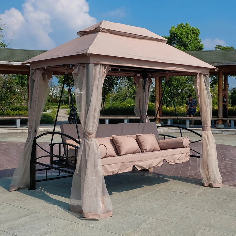 

Multipurpose Outdoor Iron Swing Chair Hanging Bed Garden Patio Rocking Seat for Villa Balcony Courtyard Indoor Decoration
