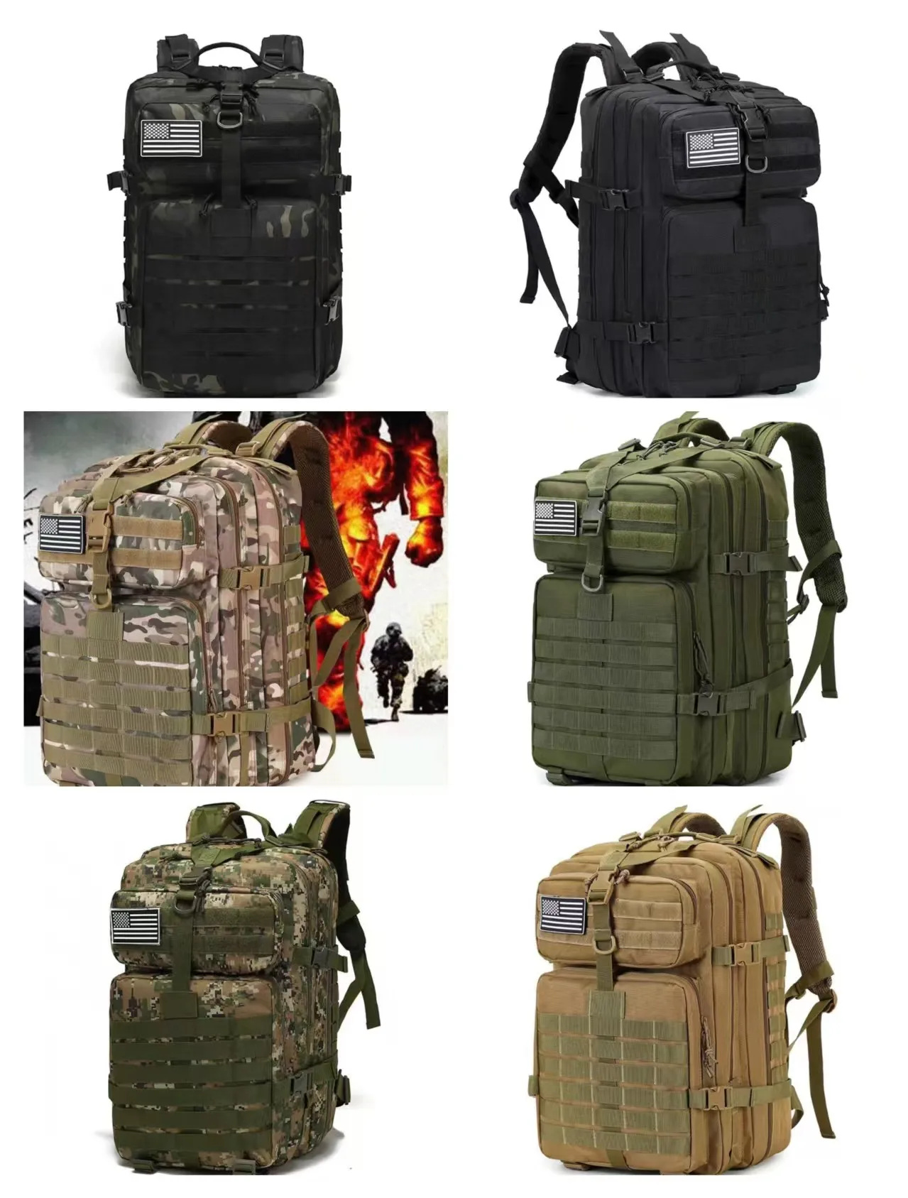 

Outdoor Tactical Waterproof Backpack Leisure Multifunctional Hiking and Sports Camouflage Backpack Large Capacity for Travel