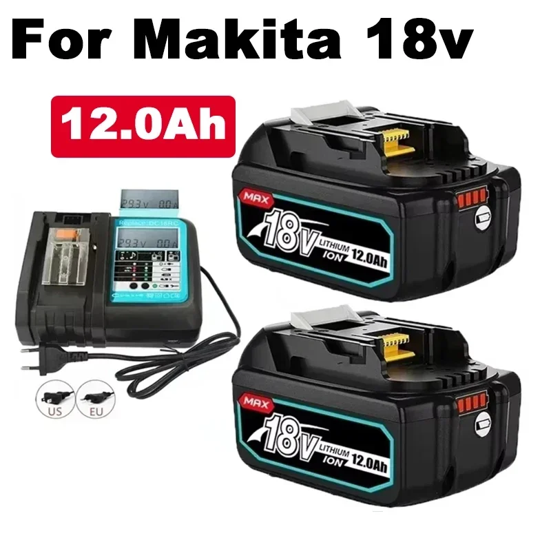 

100% Original For Makita 18V 12000mAh Rechargeable Power Tools Battery With LED Li-ion Replacement LXT BL1860B BL1860 BL1850