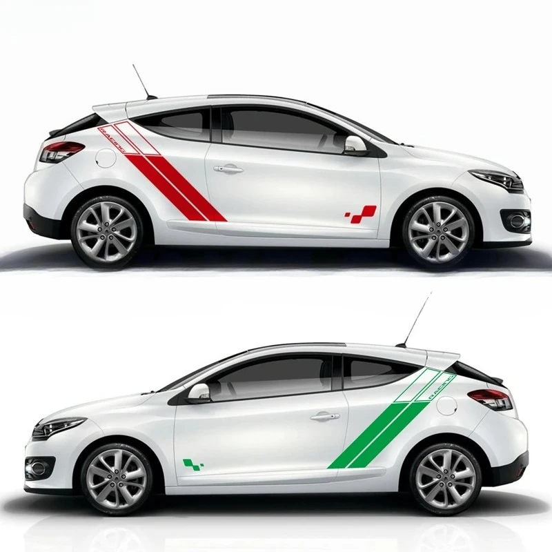 

Для Renault Megane RS Trophy 2010-2020 3-5 дверей гоночные спортивные полосы обе стороны двери автомобиля декоративные наклейки виниловые аксессуары