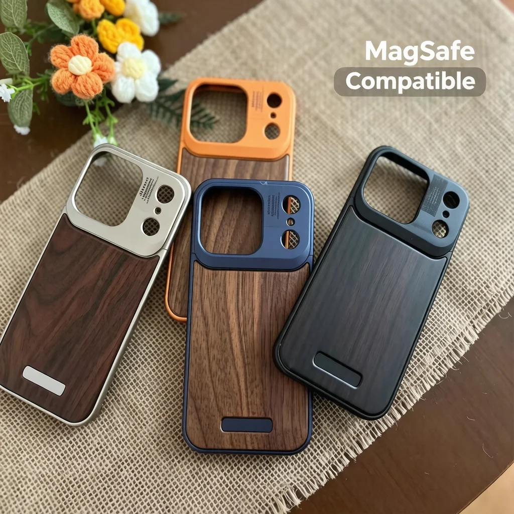 Armor Magnetic Kickstand Phone Case For iPhone 17 18 Pro Max Sliding Lens Cover Magsafe Compatible Shockproof Protective Funda