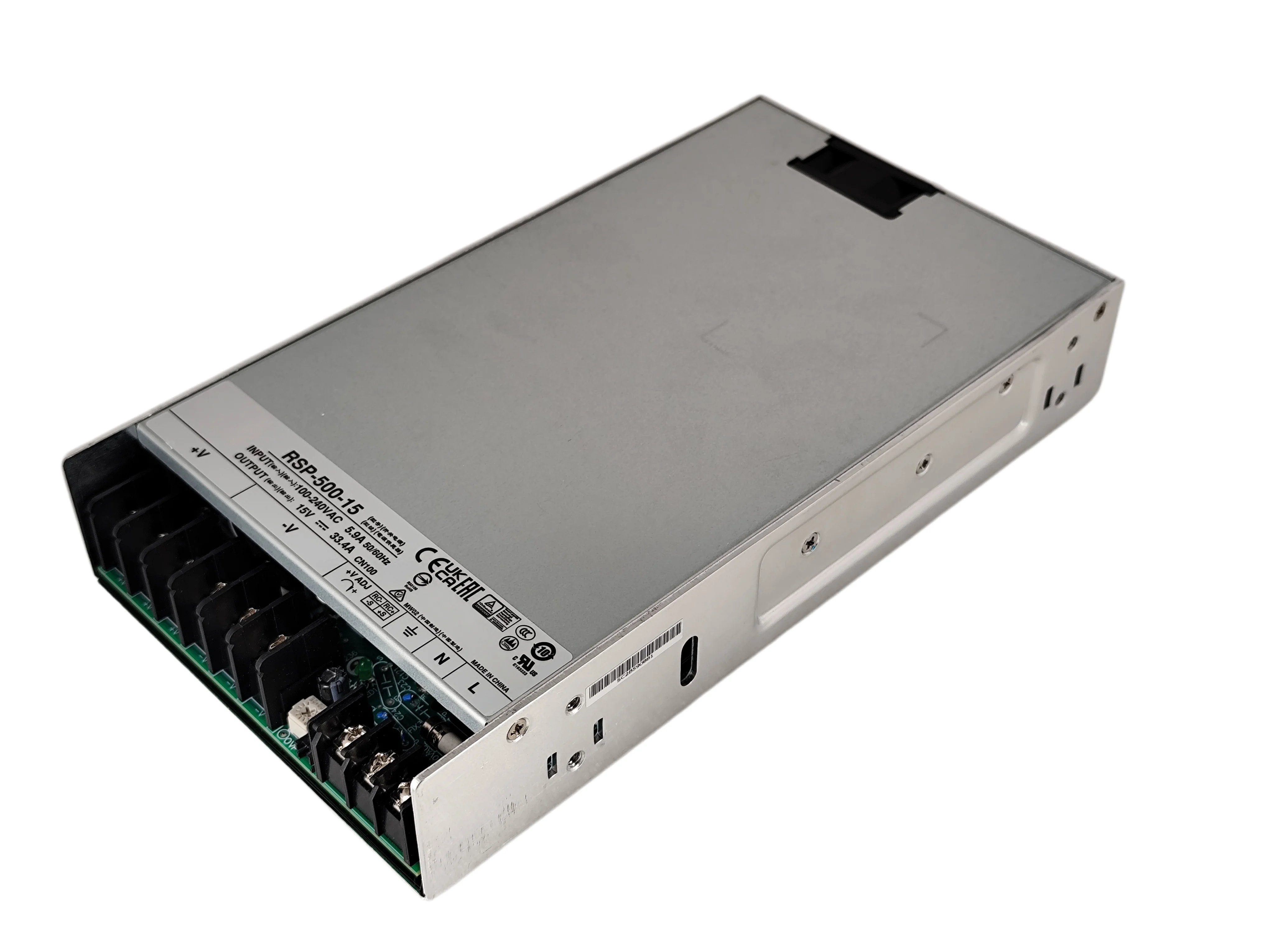 rsp-500-15-ac-dc-シングル出力密閉型電源装置-15v-334a-500w、調整可能な出力-13-18vdc