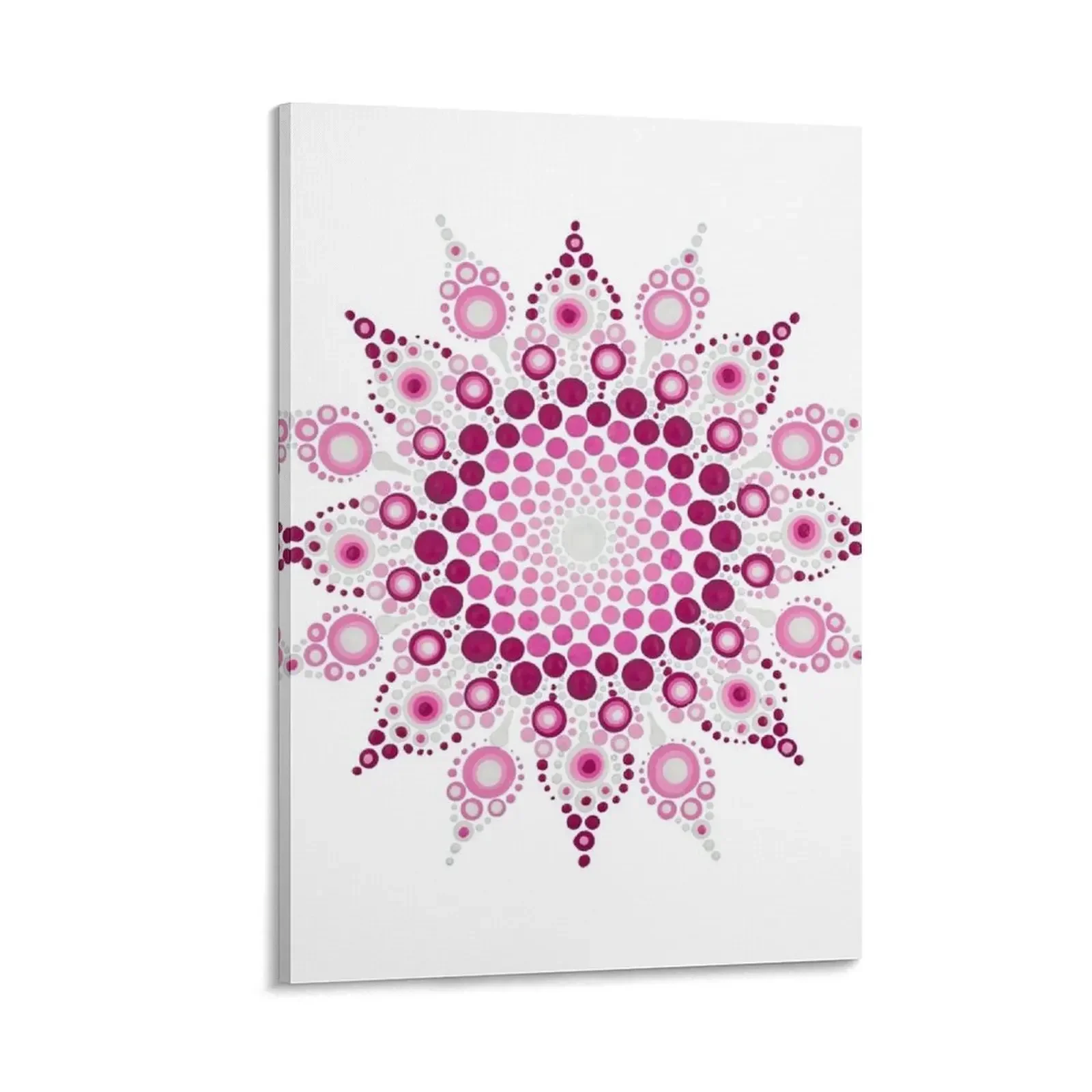 

Pink dot mandala, white background Canvas Painting anime posters room decorations anime decoration