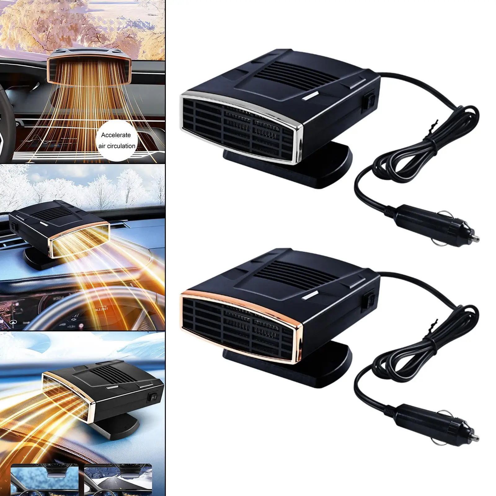 

Windshield Defroster Car Heater Sturdy ABS Plastic Auto Demister Fast Heating Easy Installation for Vehicle Interior