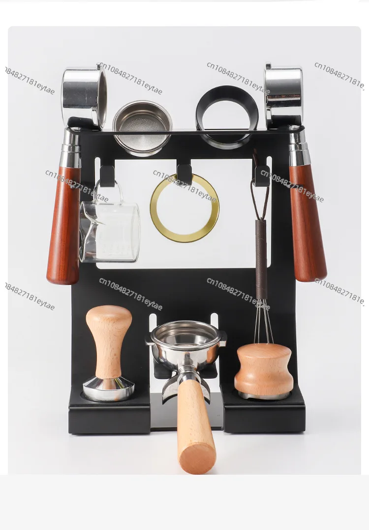 Bar coffee utensils storage rack, multi-functional finishing hanger, powder pressing hammer cloth powder dispenser