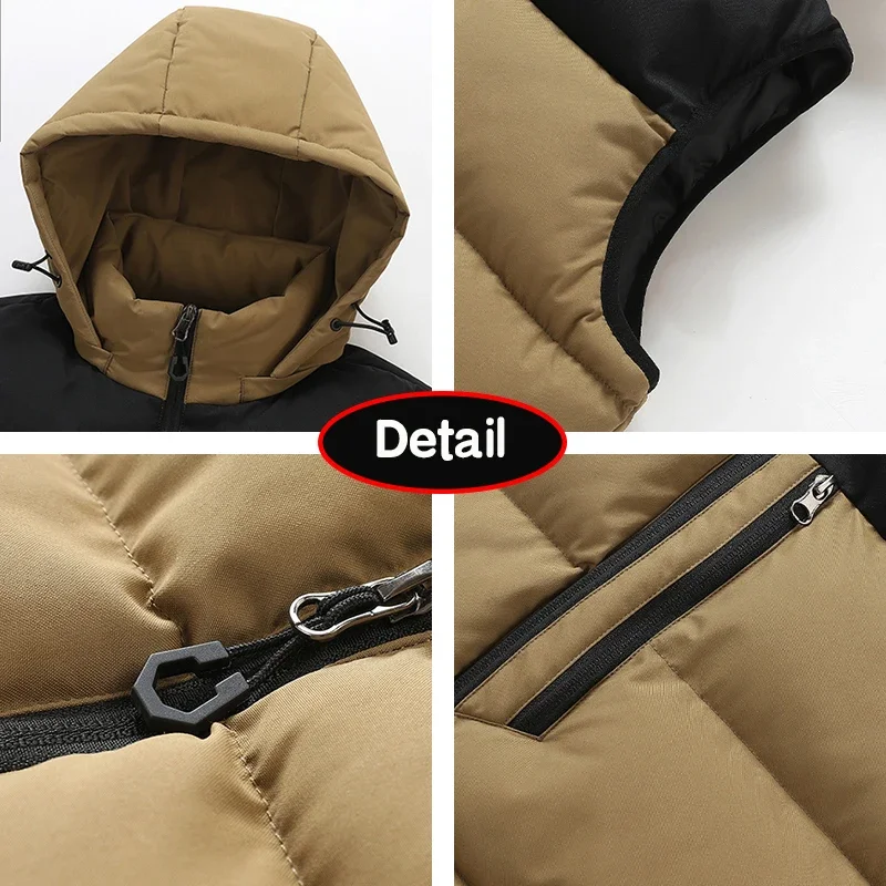 Hots Winter Men Outdoor Windproof Fleece Detachable Hooded Vest Men Sleeveless Warm Casual Fashion Zipper Brand Vest Male Coat