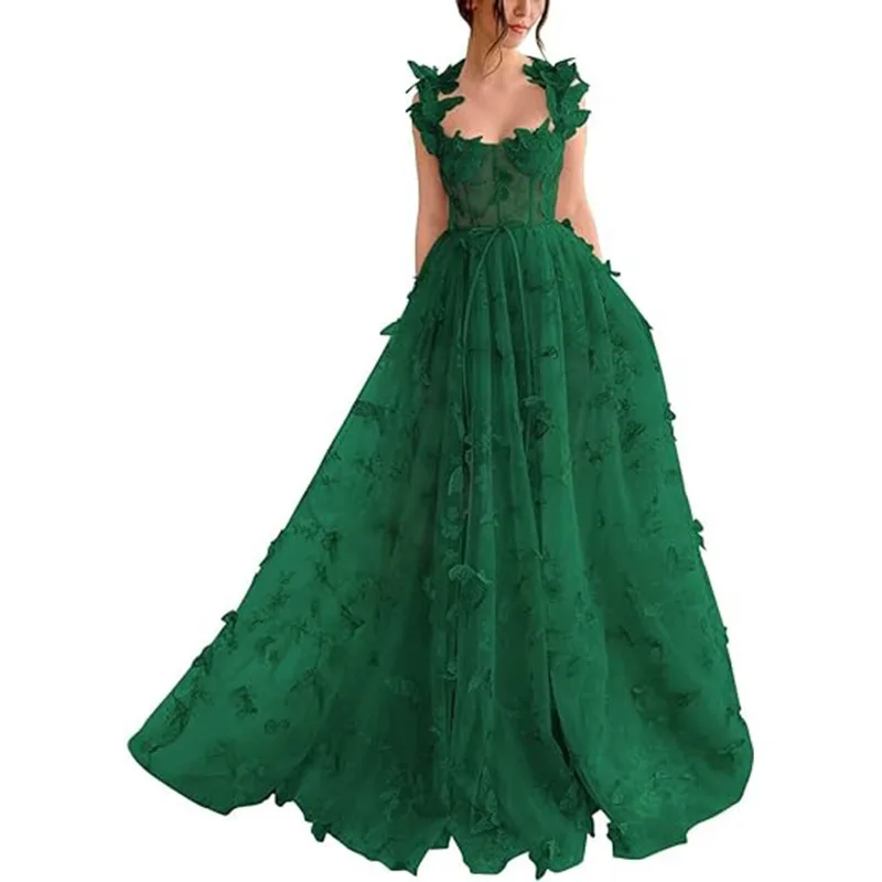Jurk Dames Jurken Mouwloos Kant Gesplitst Losse vestidos Vloerlengte Losse zomer Hoge taille Casual strandfeest Bruiloft - afbeelding 1
