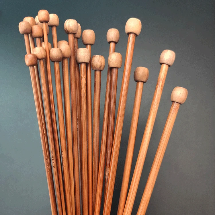 Free shipping Single-pointed Bamboo knitting needles 25,35cm 18 pairs/sizes 2.0-10.0mm for DIY crafts knitting needlework