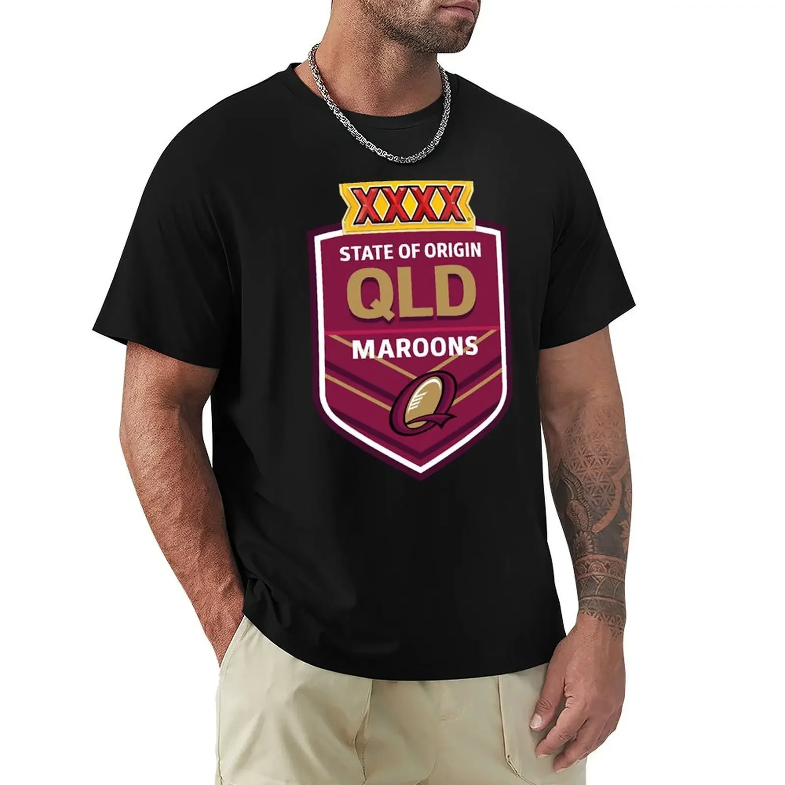 Blouse tees summer top anime Men's clothing Exelent queensland maroons Design T-Shirt vintage Summer   t shirt for men