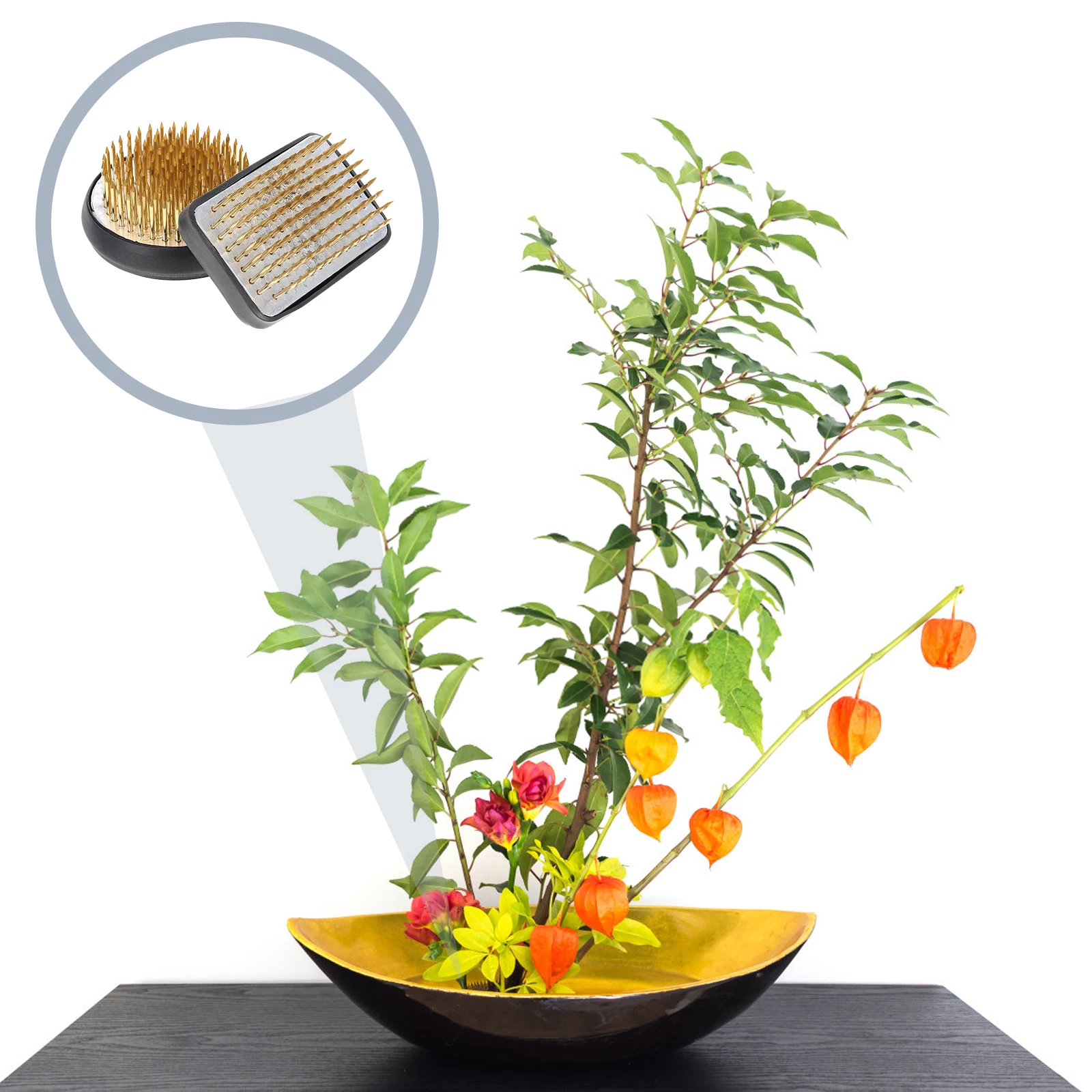 

2 pcs Copper Needle Flower Arranger Durable High Quality Floral Fixture Arrangement Holder Stable Plant Display Art Tools