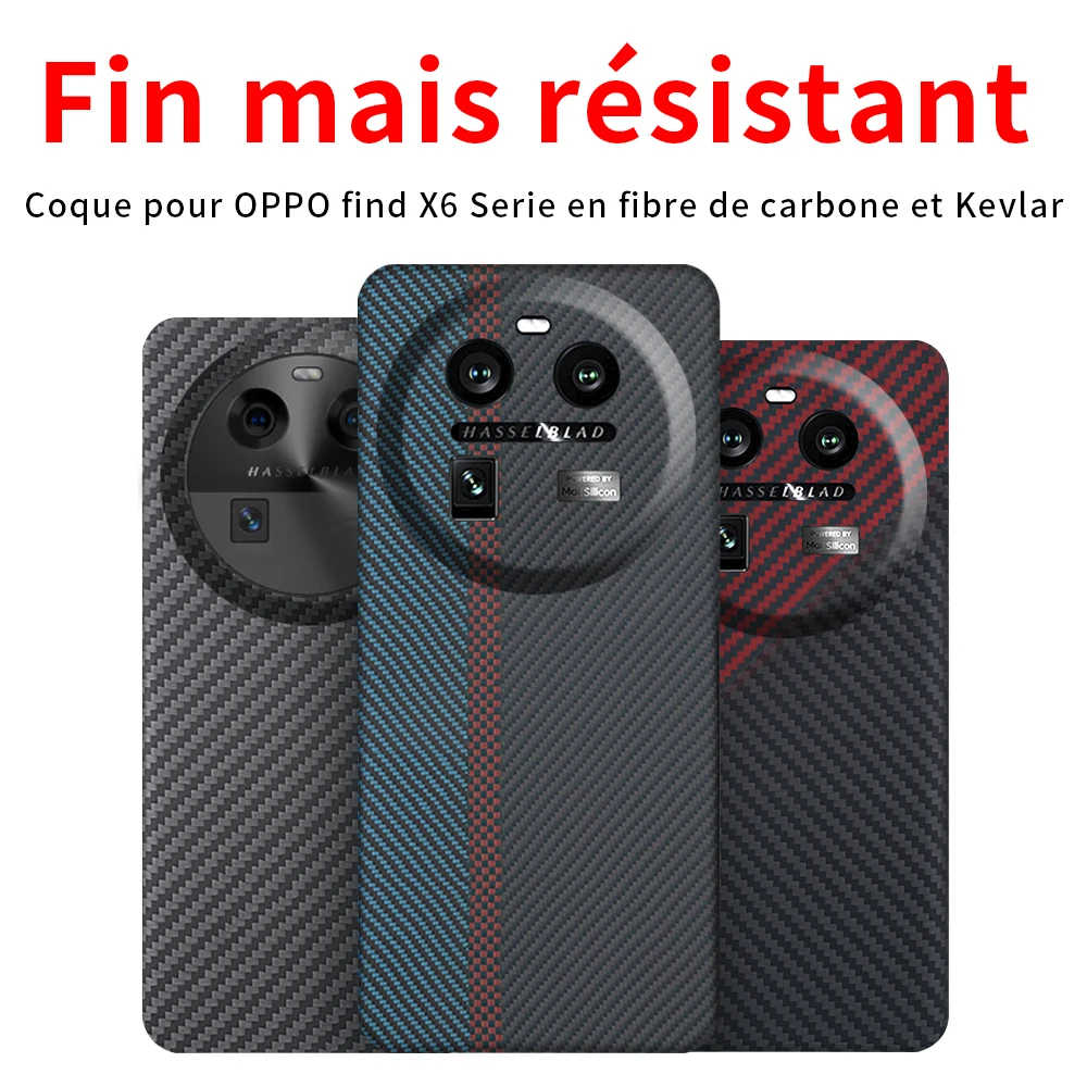 Étui en fibre d'aramide Kevlar 600D pour Oppo Find X6 Pro/OPPO Find X6 Carbon, coque rigide fine en tissu pliable, magnétique, légère et mince